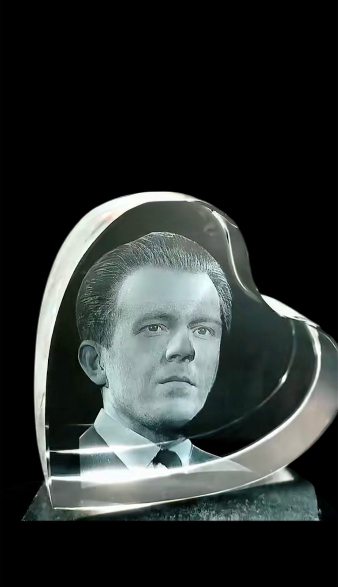 Corazon de cristal Foto Familia en 3d