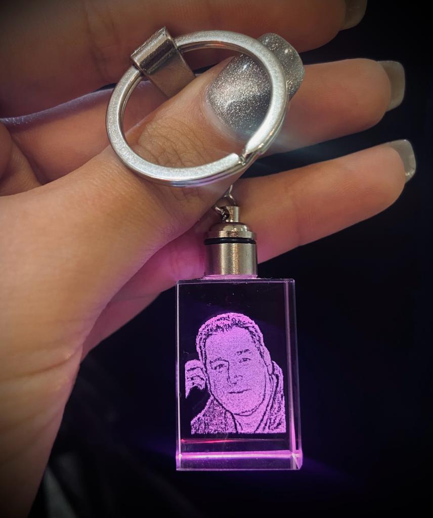 regalos para amigos, cristal personalizado llavero 2d