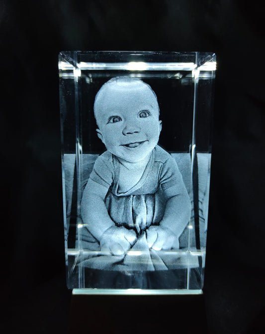 Cristal foto 3D bebe regalo original